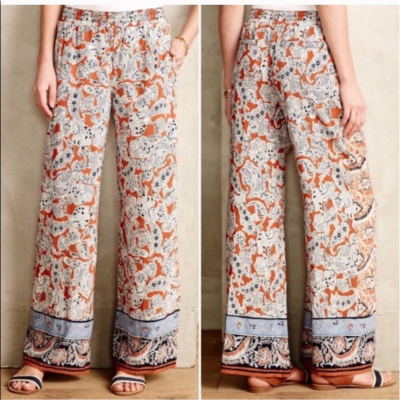 Anthropologie Pants - Anthro Lalasa Hei Hei Wide Leg Paisley Floral Pant